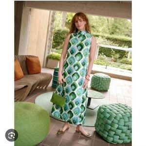 Frances Valentine Carlyle Maxi Dress Graphic Leaf
